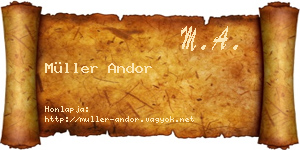 Müller Andor névjegykártya